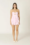 Charlotte Light Pink Strapless Ruffle Mini Dress