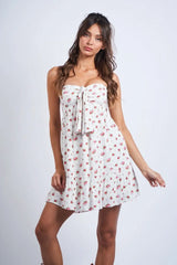 Sammie White and Red Strapless Mini Dress