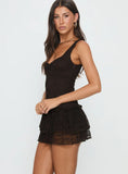 Kaydenn Frill Playsuit Chocolate