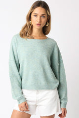 Cecily Mint Slouchy Pullover Sweater