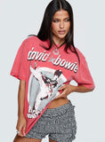 David Bowie Vintage Oversized Graphic Tee Red