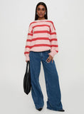 Ryanna Sweater Pink Red Stripe