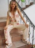 Grazia Pants Cream Red