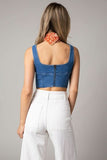 Clara Denim Corset Crop Top