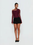 Macaria Long Sleeve Lace Bodysuit Red