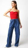 Becca Red Twist Knot Tube Top