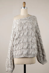 Willow Beige Oversized Cable Knit Sweater