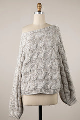 Willow Beige Oversized Cable Knit Sweater