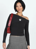 Jaybell Cold Shoulder Sweater Black