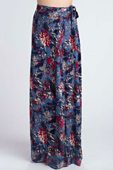 Rory Blue Floral Maxi Wrap Skirt