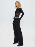 Mellowed Out Low Rise Straight Leg Jeans Washed Black