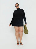 Enisa High Neck Long Sleeve Top Black Curve