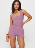 Roseblush Textured Tank Set Pink Purple Stripe