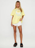 Pasta Makes You Fasta Oversized Tee Yellow
