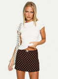 Tejano Mini Skirt Brown Polka Dot