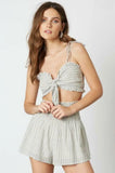 Sun Kissed Blue Chambray Striped Two Piece Romper