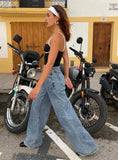 Eivissa High Rise Baggy Jeans Faded Denim
