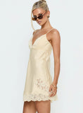 Aloura Spliced Lace Mini Dress Butter