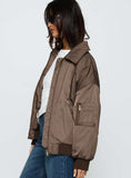 Say Less Bomber Jacket Dark Brown