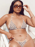 Cali Bikini Top Brown White