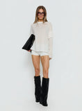 Settle Down Layered Long Sleeve Top White