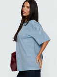 Kaitlan Short Sleeve Tee Blue Stripe