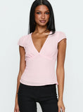 Dalanna Cap Sleeve Top Pink / Lemon Polka