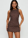Yumiko Romper Brown Polka Dot