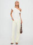Kaylani One Shoulder Drape Top White