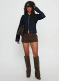 Reno Eyelet Micro Shorts Brown Wash