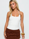 Roller Coaster Bead Detail Top White