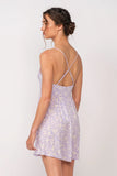 Lucia Purple Floral Corset Cami Dress