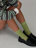 Zaydee Ribbed Socks Green