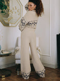 Alpine Knit Pants Cream Blue