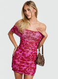 Hotseat Off The Shoulder Mini Dress Pink
