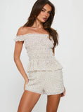 Eliya Shirred Set Cream Floral