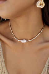 Ettika Liquid Gold and Pearl Choker