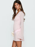 Joya Long Sleeve Plunge Mini Dress Pink