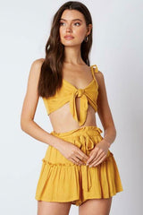 Caicos Bay Mustard Yellow Two Piece Romper
