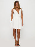 Mattison Plunge Mini Dress White