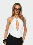 Zalyra Cut Out Bodysuit White