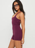 Run The Play Active Romper Plum