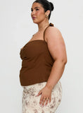 Isabetta Halter Top Chocolate Curve