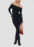 Phylis Off The Shoulder Maxi Dress Black