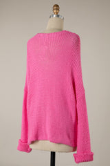 Bradford Hot Pink Oversized Sweater
