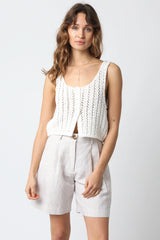Valeria White Sheer Sweater Top