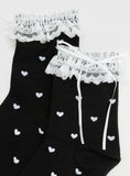 Reminisce Heart Detail Socks Black White