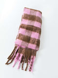 Piero Check Scarf Pink Brown