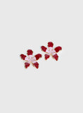 Ysabelle Flower Earrings Pink Red