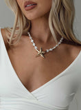 Sea Life Pearl Necklace Gold